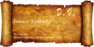 Dancs Ildikó névjegykártya